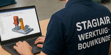 student werktuigbouwkunde werkend met solid edge