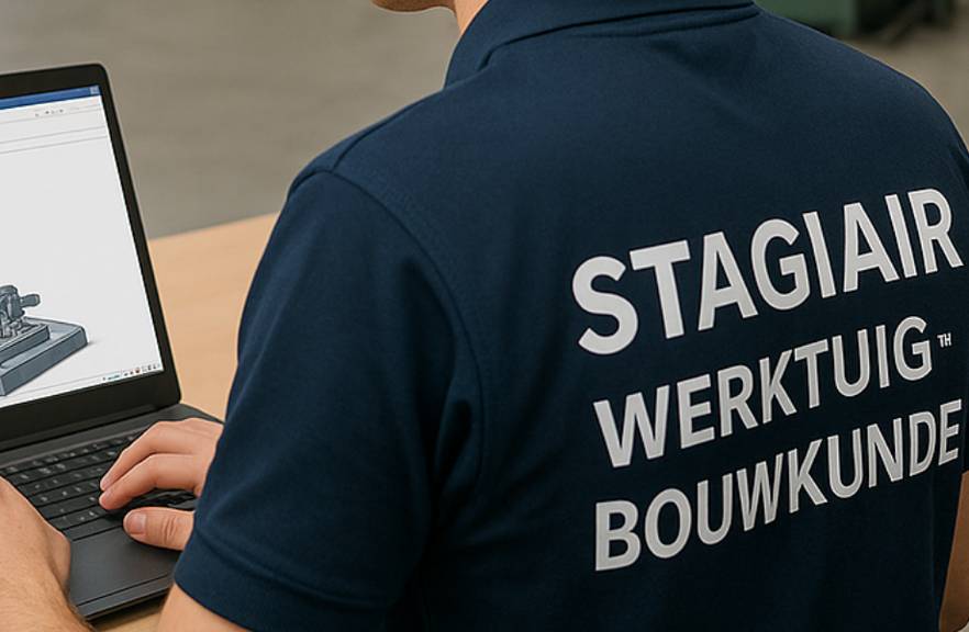 stagiair werktuigbouwkunde met Solid Edge student werktuigbouwkunde werkend met solid edge